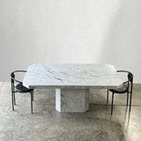 Vintage Italian Dining Table in Bianco Carrara Marble