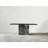 Vintage Nero Marquina Marble Dining Table