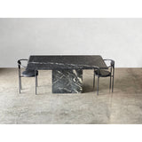 Vintage Nero Marquina Marble Dining Table