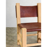 Pair of Chunky Primitive Pine and Leather Chairs