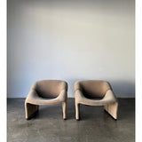 A Pair of 1st Edition Pierre Paulin F580 Groovy Armchairs in Knoll Mohair