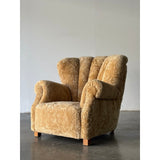 Vintage Fritz Hansen Danish Club Chair in Shearling