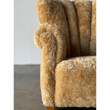 Vintage Fritz Hansen Danish Club Chair in Shearling