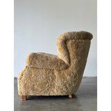 Vintage Fritz Hansen Danish Club Chair in Shearling