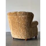 Vintage Fritz Hansen Danish Club Chair in Shearling