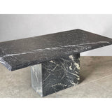 Vintage Nero Marquina Marble Dining Table